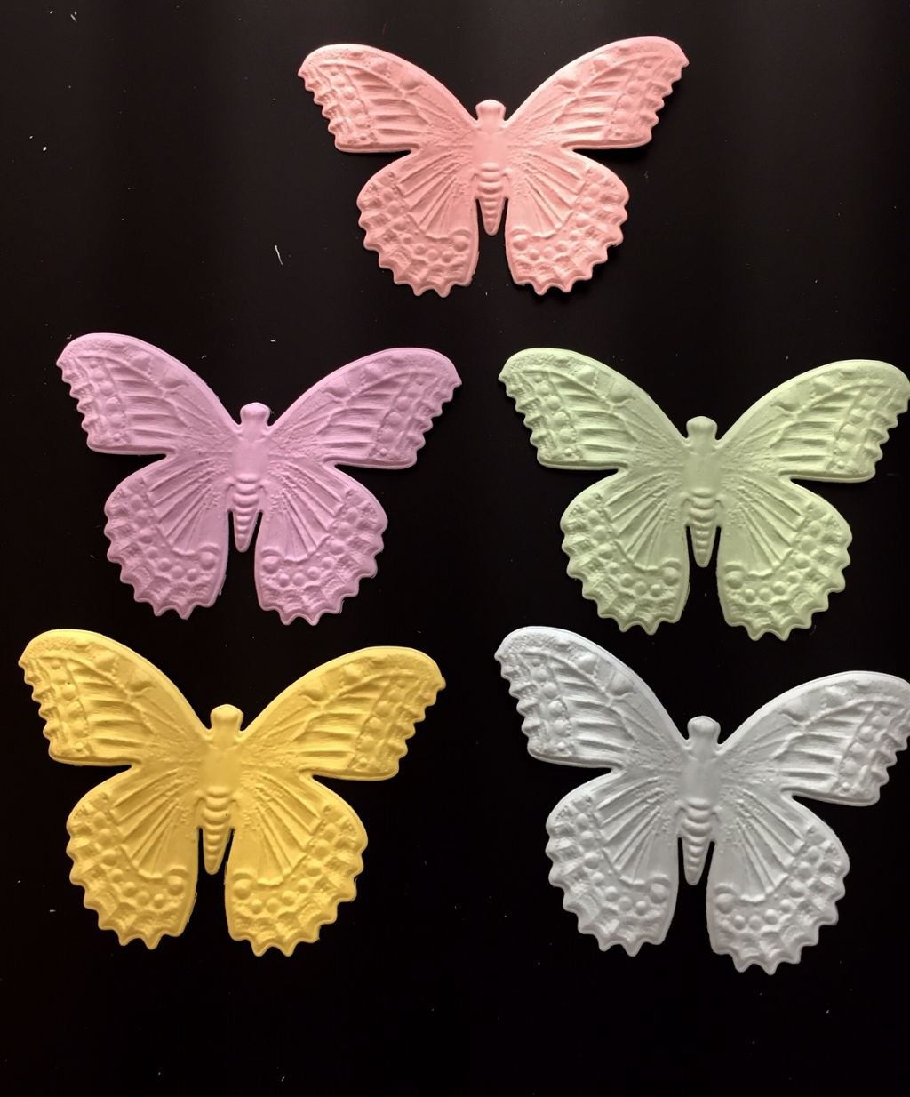 Embossed Butterfly * Set of Fifteen * White Cardstock * Pastel Cardstock *  Silver Card Foil — The Die Cut Shop