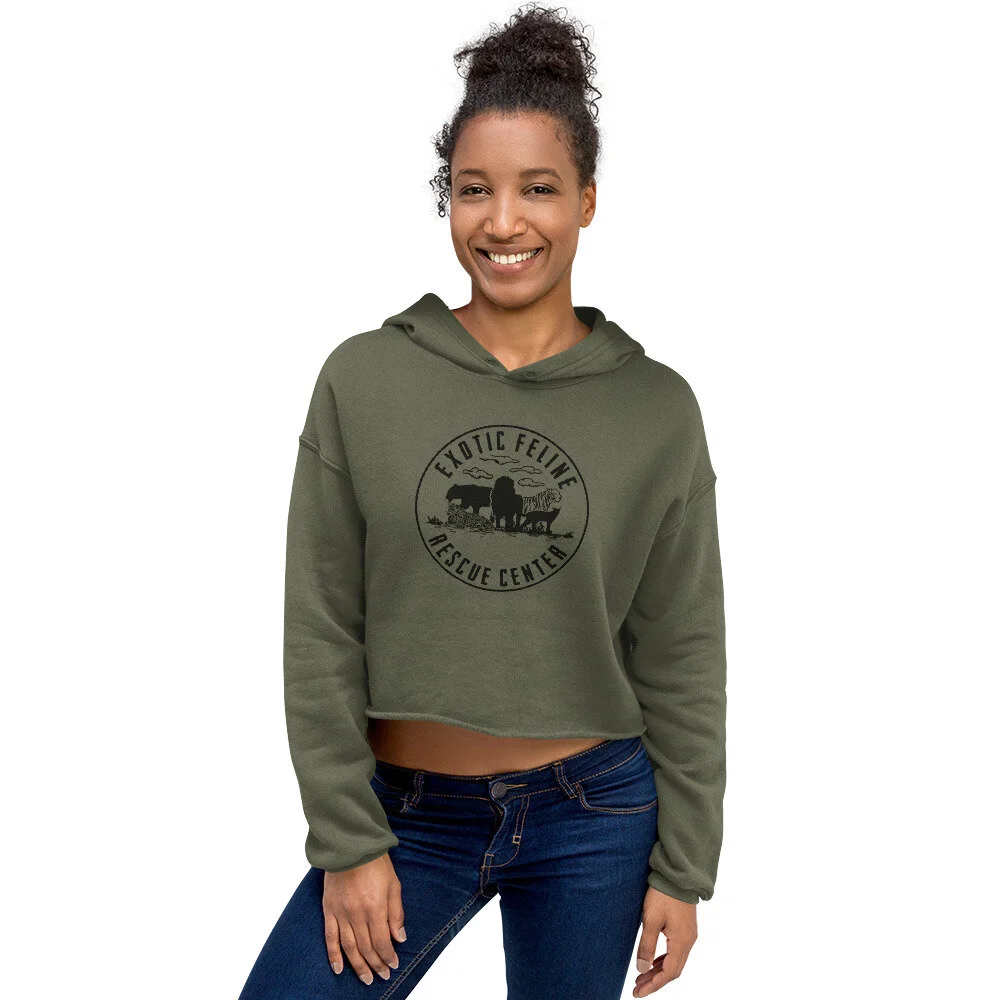 EFRC Circle Logo Crop Hoodie Exotic Feline Rescue Center