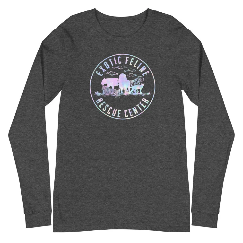 Pastel Circle Logo Unisex Long Sleeve Tee — Exotic Feline Pastel Circle Logo Unisex Long Sleeve Tee — Exotic Feline