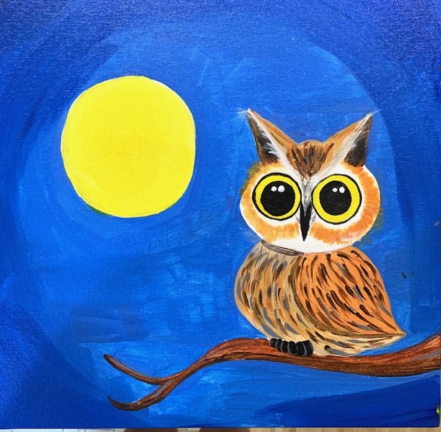 ELC Kid's Painting - Great Horned Owl — Dabble in Color
