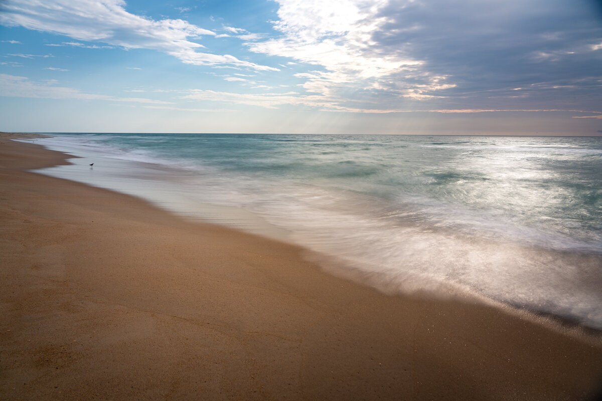 长时间曝光海景,海角哈特拉斯国家海滨,NC