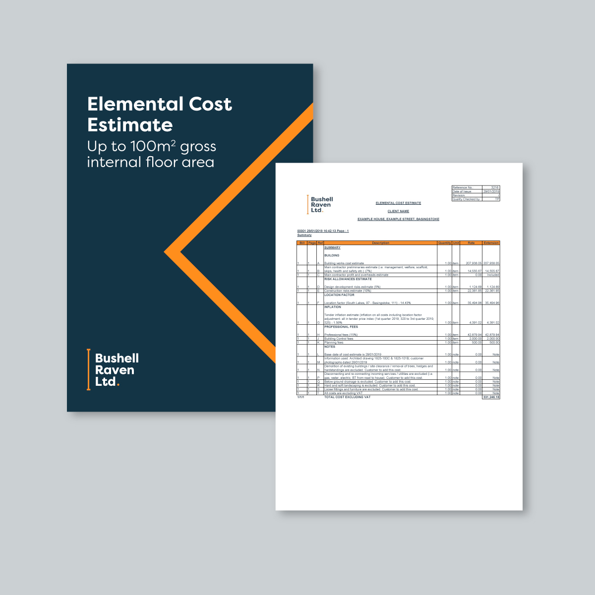 Elemental Cost Estimate Calculation Up To 100m2 Gross Internal