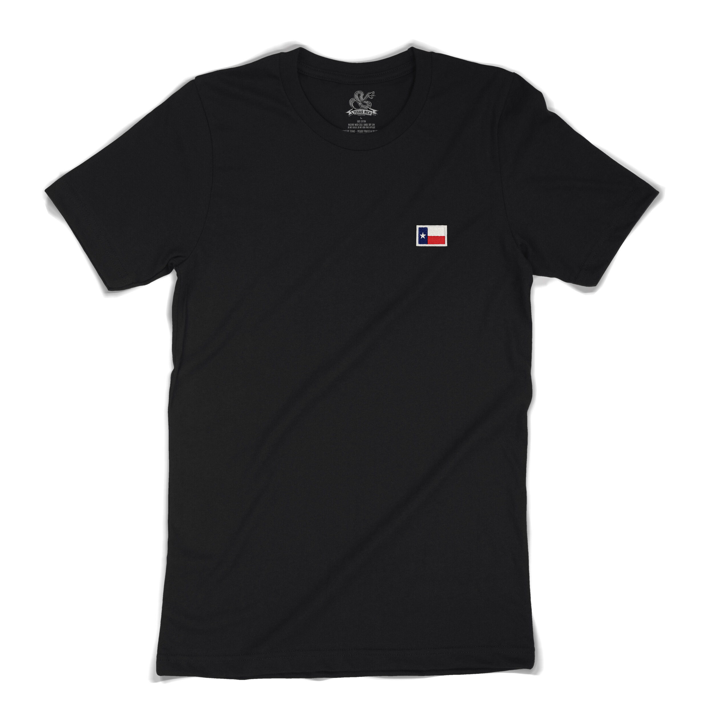 WSND Mens Texas Flag T-Shirt Black 