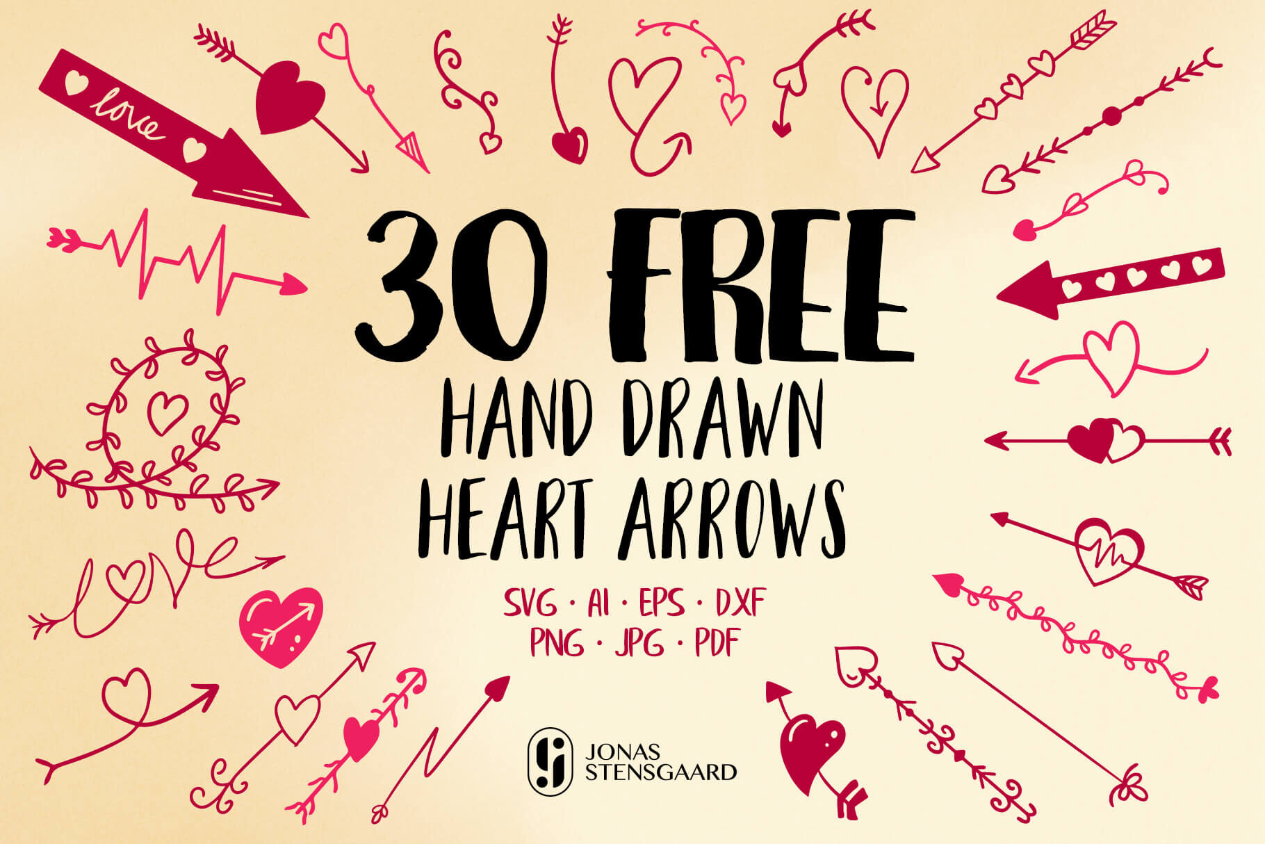 30 Hand Drawn Heart Arrow Svg Files Jonas Stensgaard A Passionate Graphic Designer