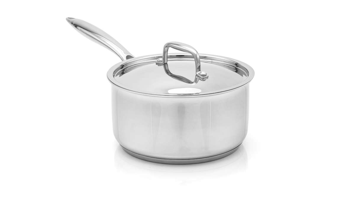 2 Quart Saucepan with Lid, Tri Ply Stainless Steel Sauce Pan, 2 Qt