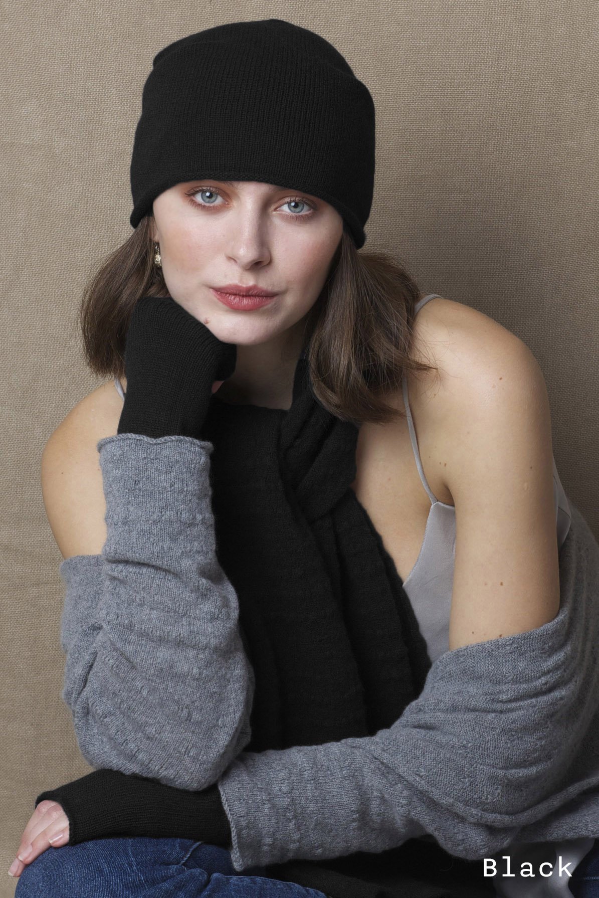 Harri Cashmere Beanie Hat - Madigan 