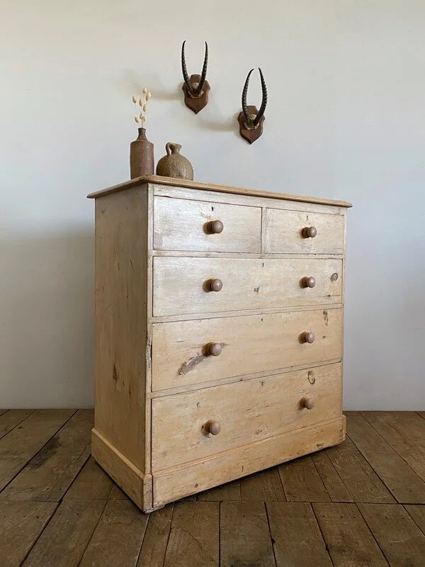 Victorian Antique Rustic Pine Chest Of Drawers Vintage Boathouse