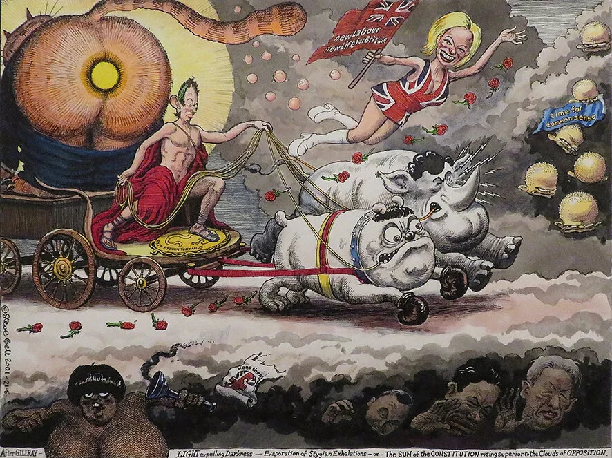 Light expelling Darkness,,, (after Gillray) by Steve Bell (b.1951)
