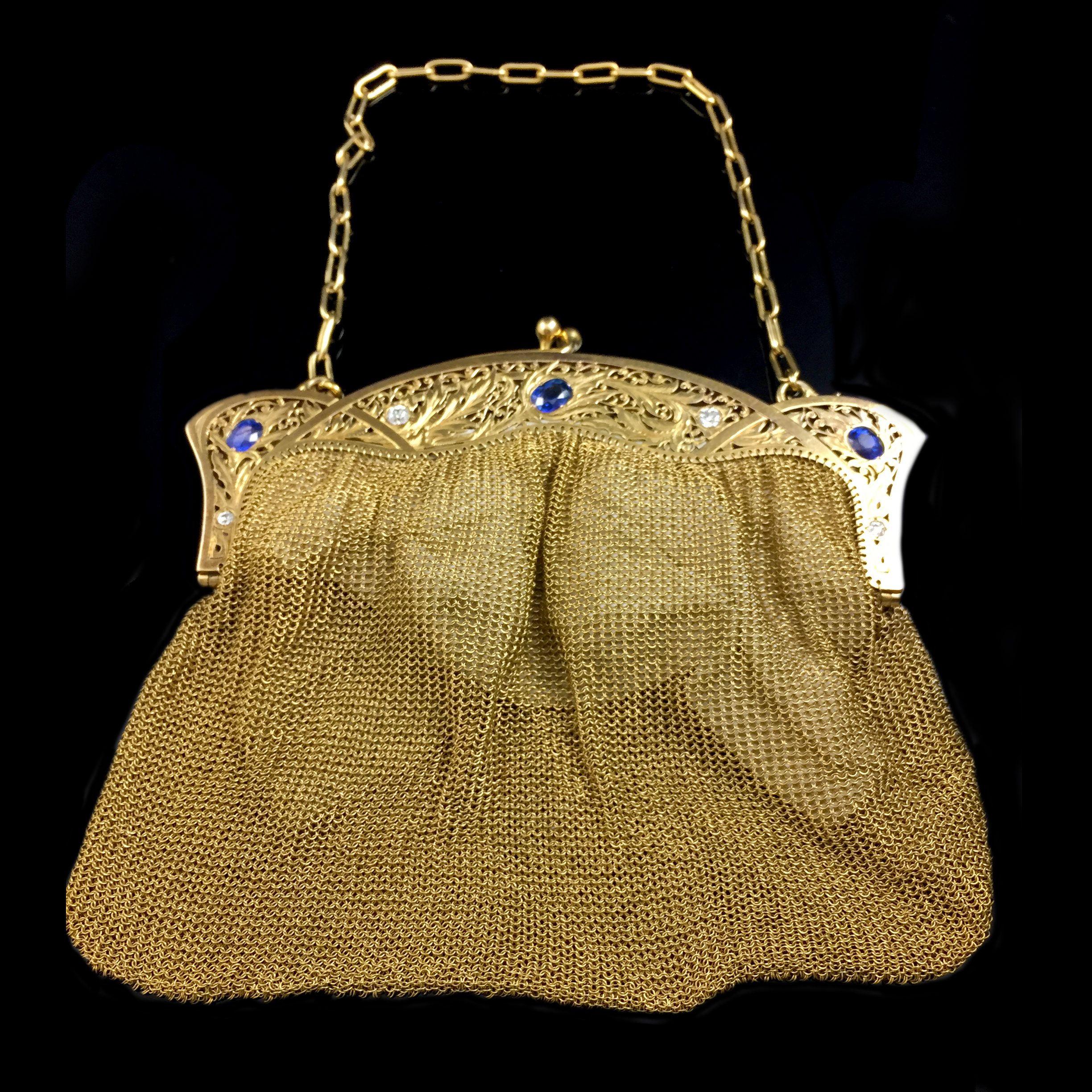 yellow gold handbag
