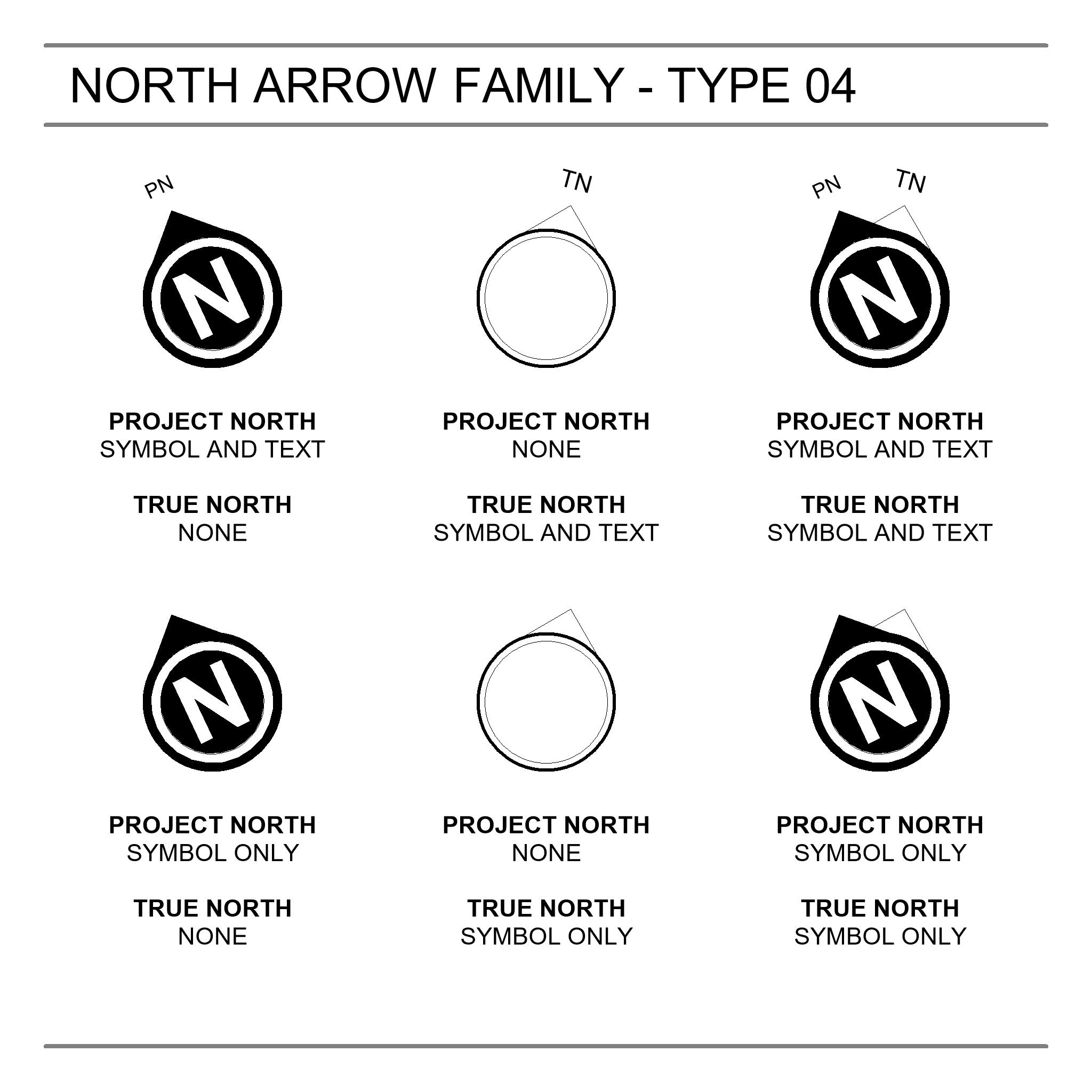 Parametric North Arrow Family Type 04 Venustas Architecture