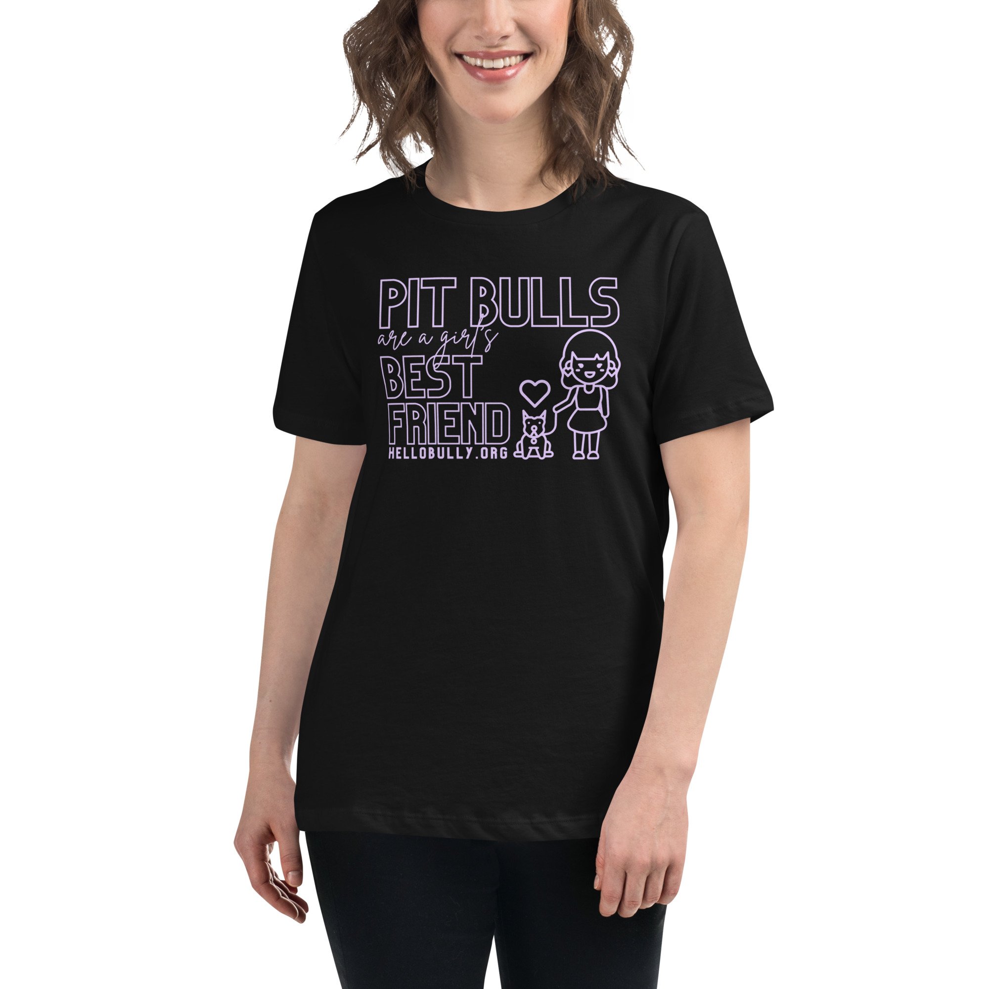 Pit Bulls are a Girl's Best Friend | Women's Relaxed T-Shirt — Hello Bully