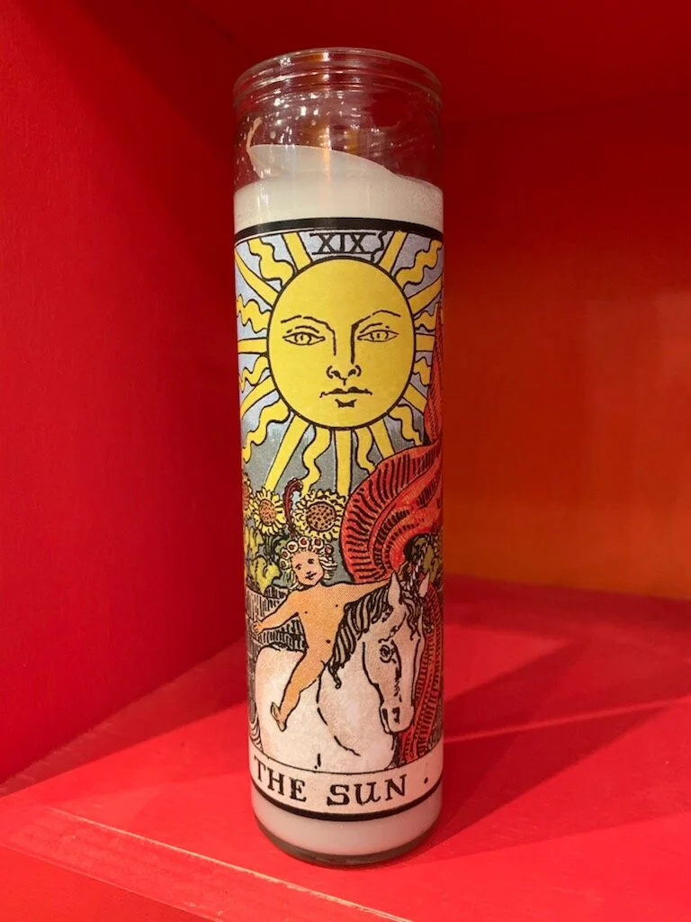 The Sun Tarot Card Candle — Lost Objects, Found Treasures