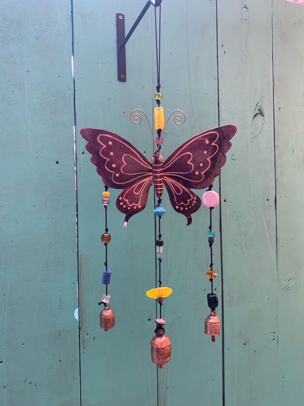 Coppertone Butterfly Beads And Bell — Lost Objects, Found Treasures
