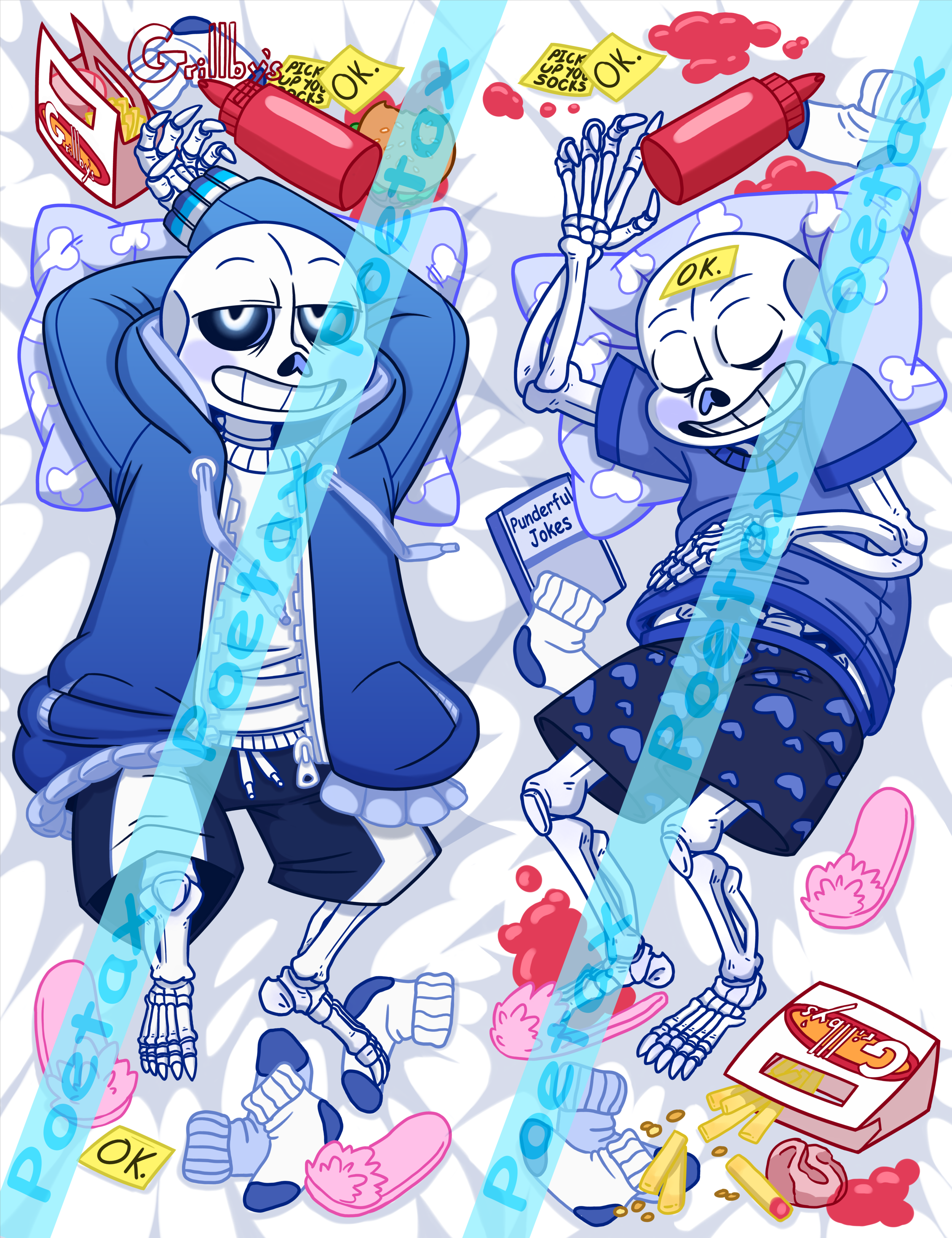 Sans Or Papyrus Body Pillow Dakimakura Poetaxart