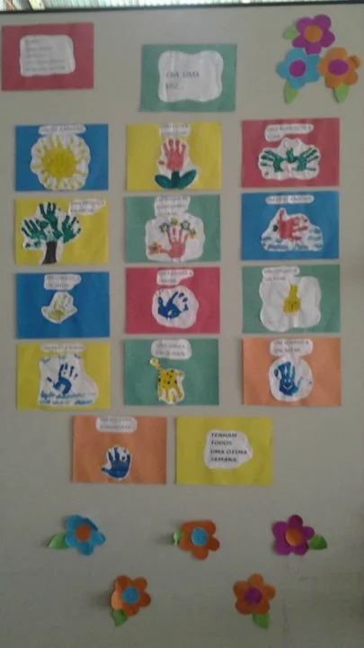 Mural produzido pela turma do Jardim I- Professora Cladir