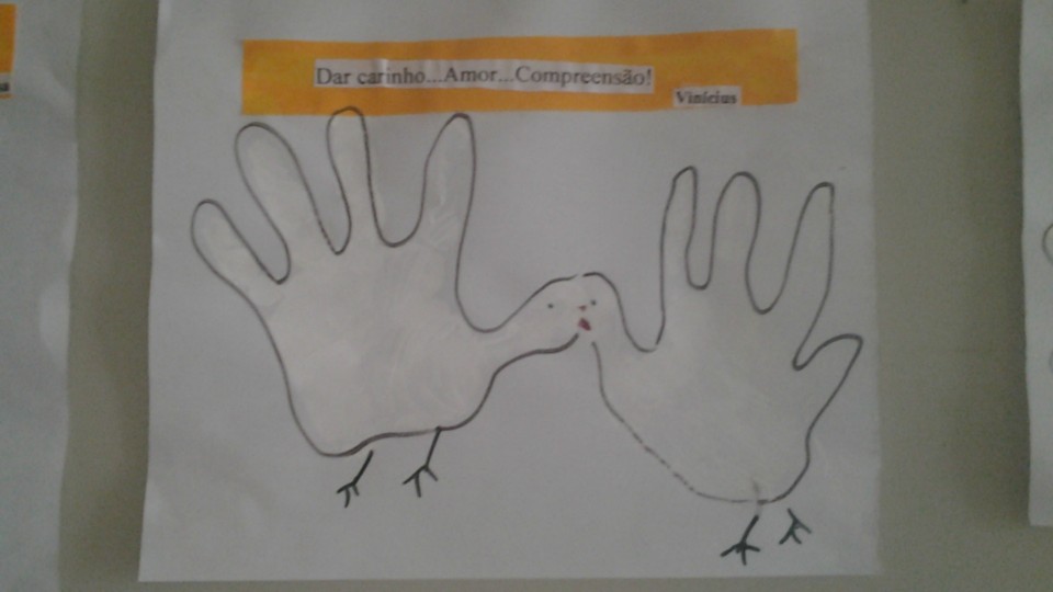 Mural produzido pela turma do Jardim II- Professora Rosinha