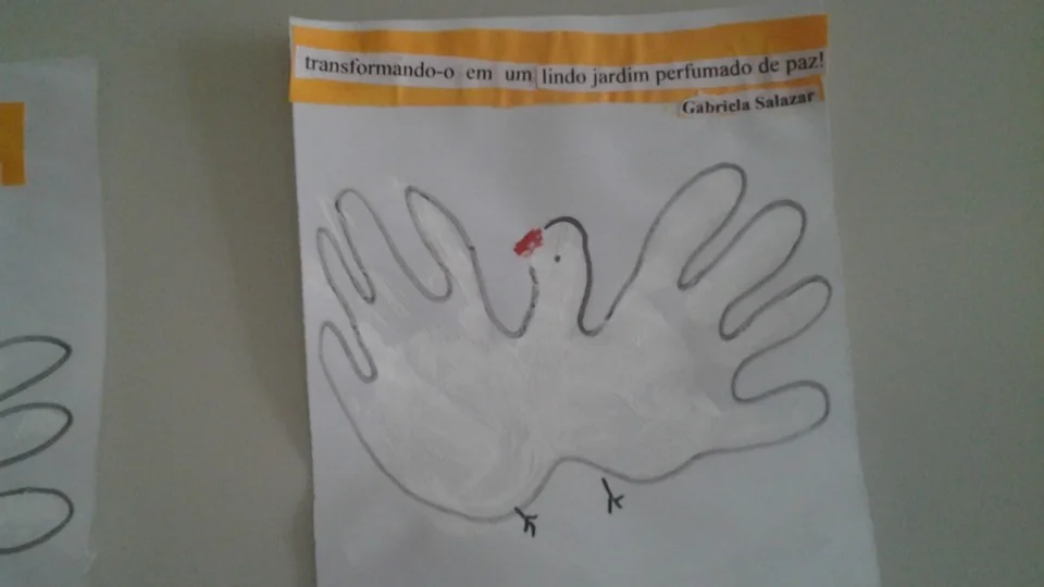 Mural produzido pela turma do Jardim II- Professora Rosinha