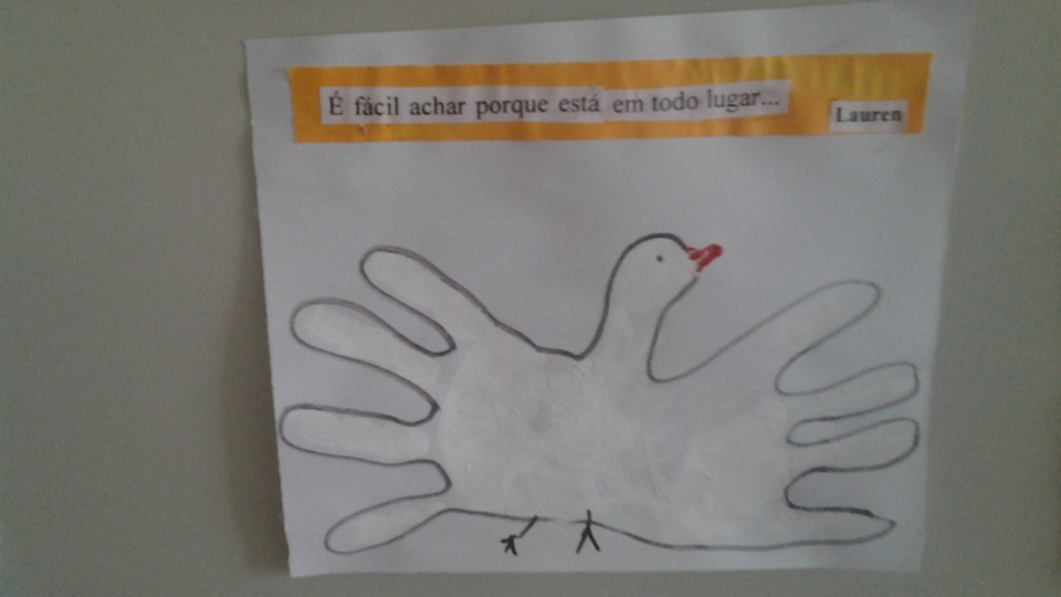 Mural produzido pela turma do Jardim II- Professora Rosinha