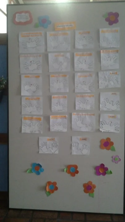Mural produzido pela turma do Jardim II- Professora Rosinha