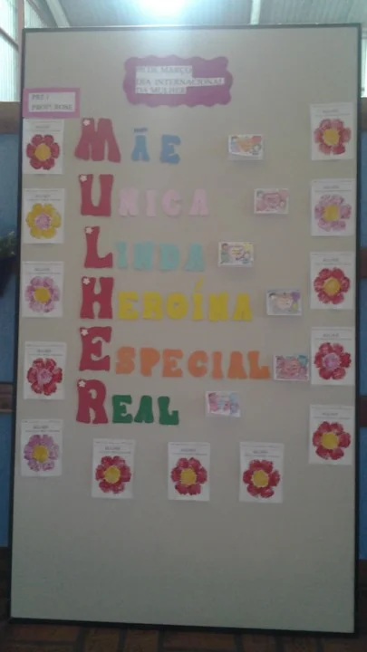 Mural produzido pela turma do Pré I - Professora Elaine