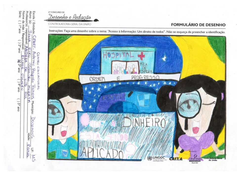 Aluna Maria Luiza 6ºA- Ganhou em 2º lugar redação concurso CGU- Nível Brasil