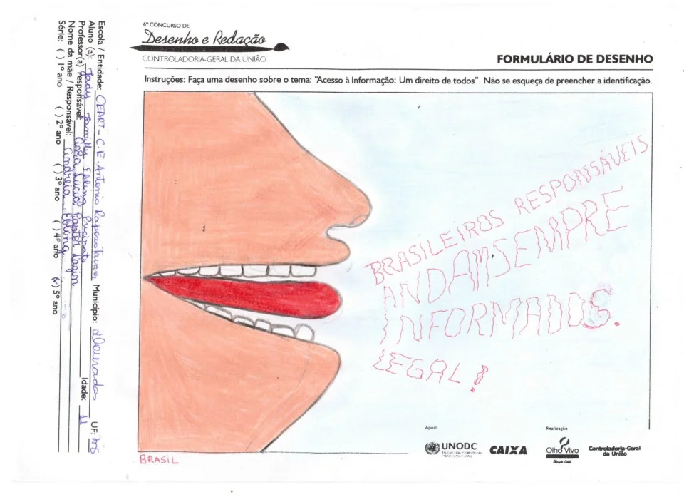 Aluna Maria Luiza 6ºA- Ganhou em 2º lugar redação concurso CGU- Nível Brasil