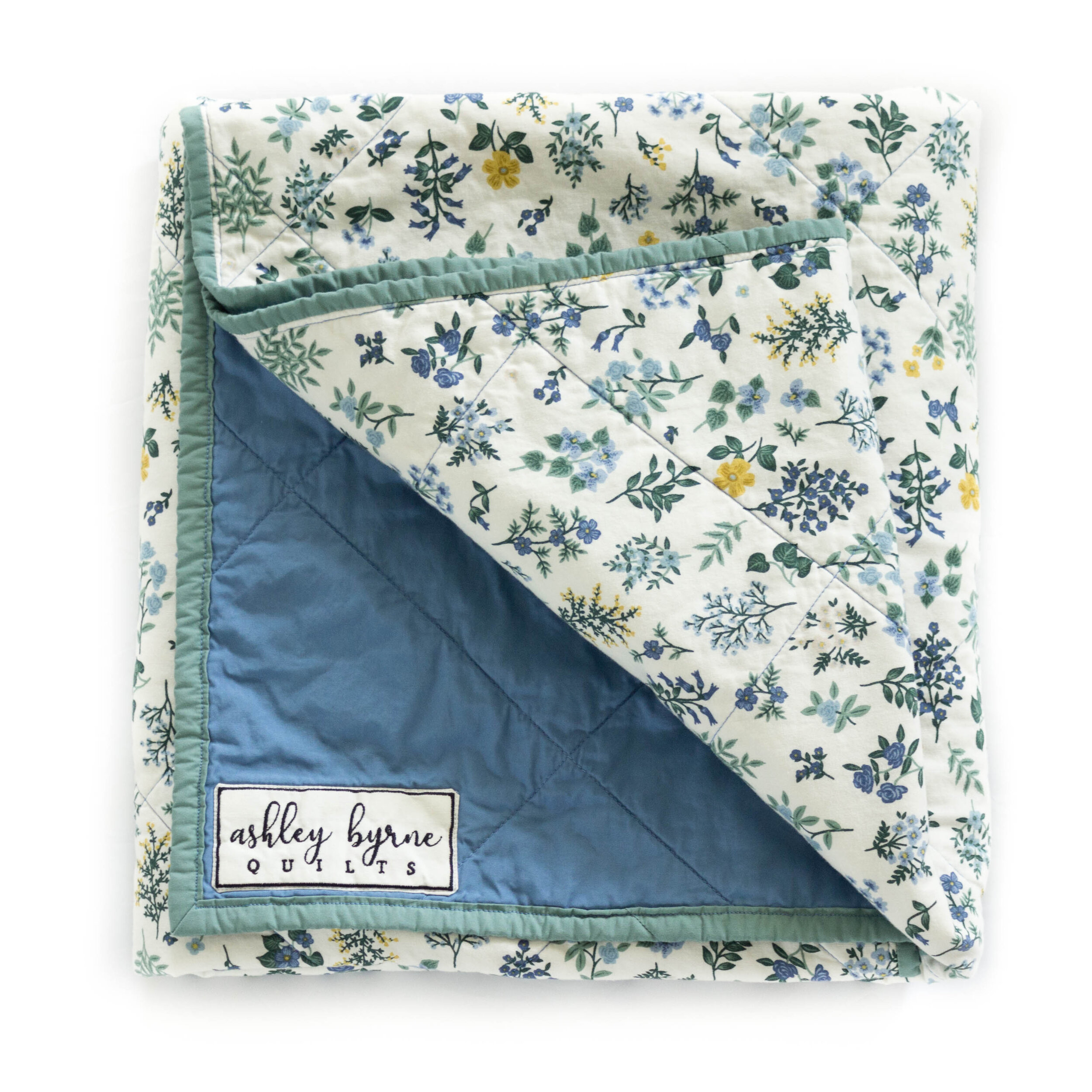 Rifle Paper Co. Hawthorne in Periwinkle Wholecloth Baby Quilt — Ashley  Byrne Quilts