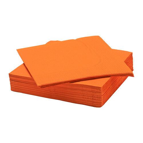 Serviette de table en papier couleur orange 40x40 INFIBRA 1/4