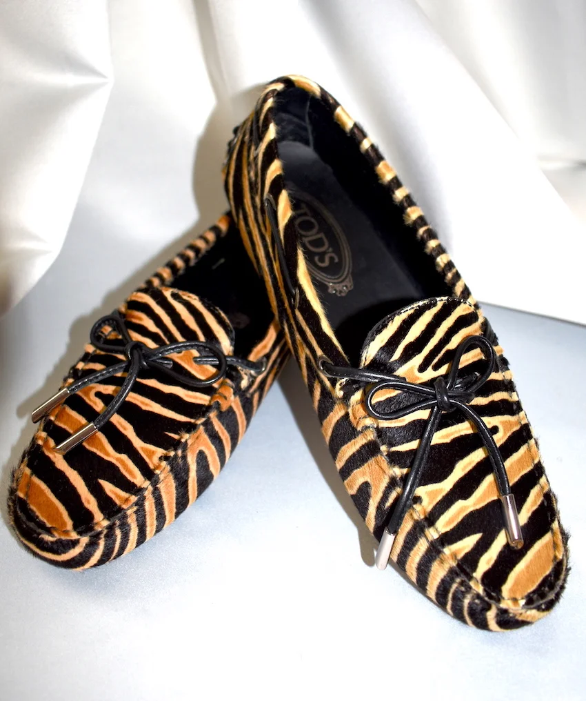 tiger print loafers