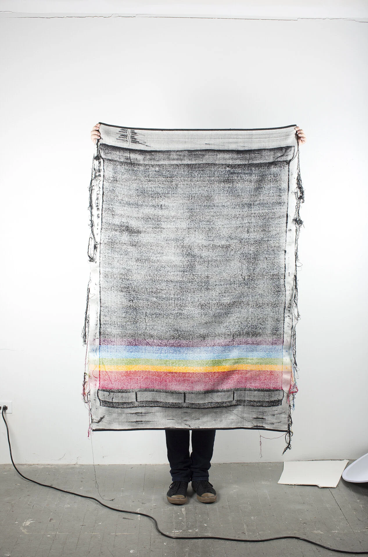 Frottage 048 , 2017, cotton and wool, 62”x 42” Photo credit: Cass Davis