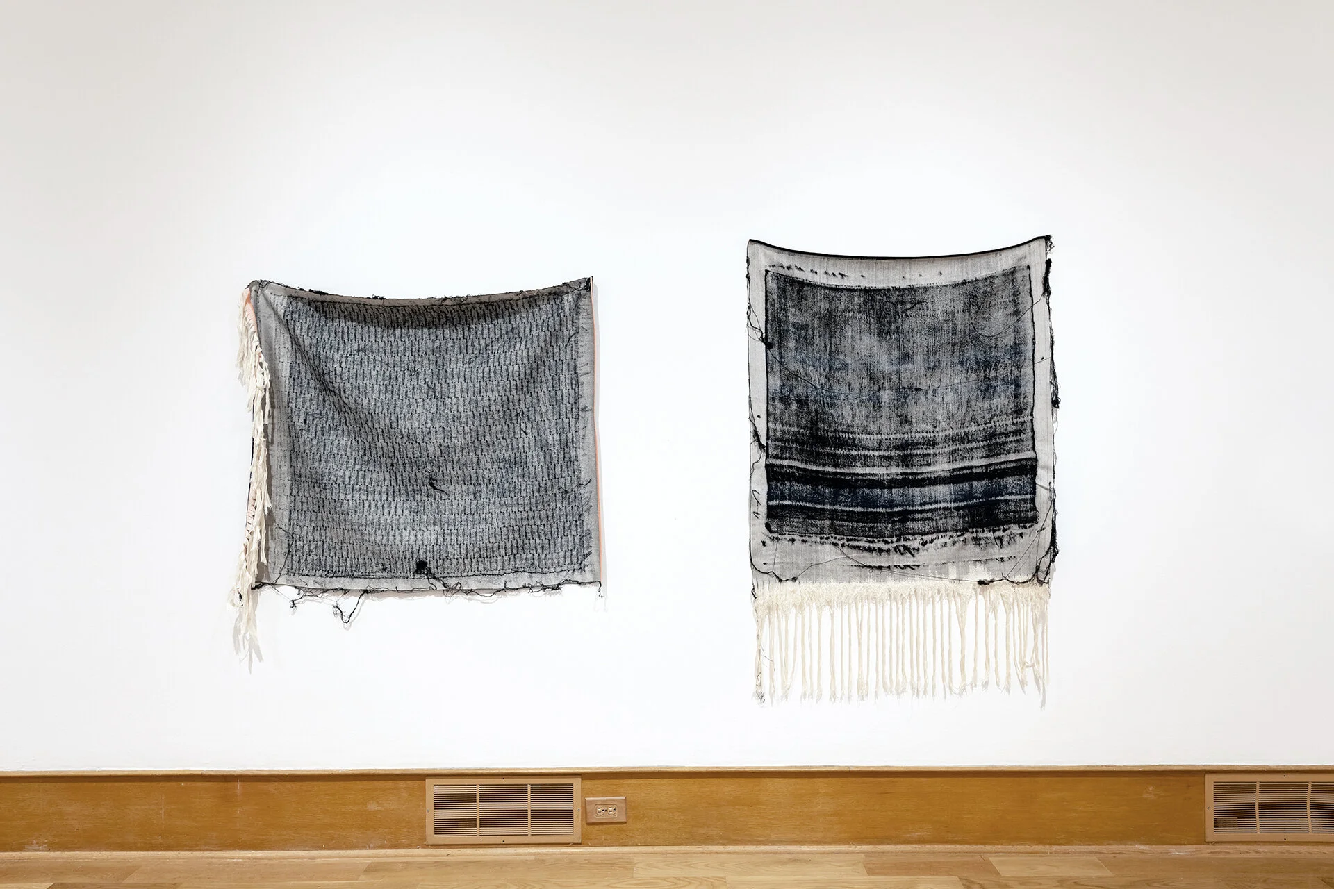 Frottage 064, Frottage 068 , 2017 - 2018 , cotton and wool Queer Abstraction, 2019 Des Moines Art Center; Des Moines, IA Photo courtesy of Des Moines Art Center Photo credit: Rich Sanders, Des Moines