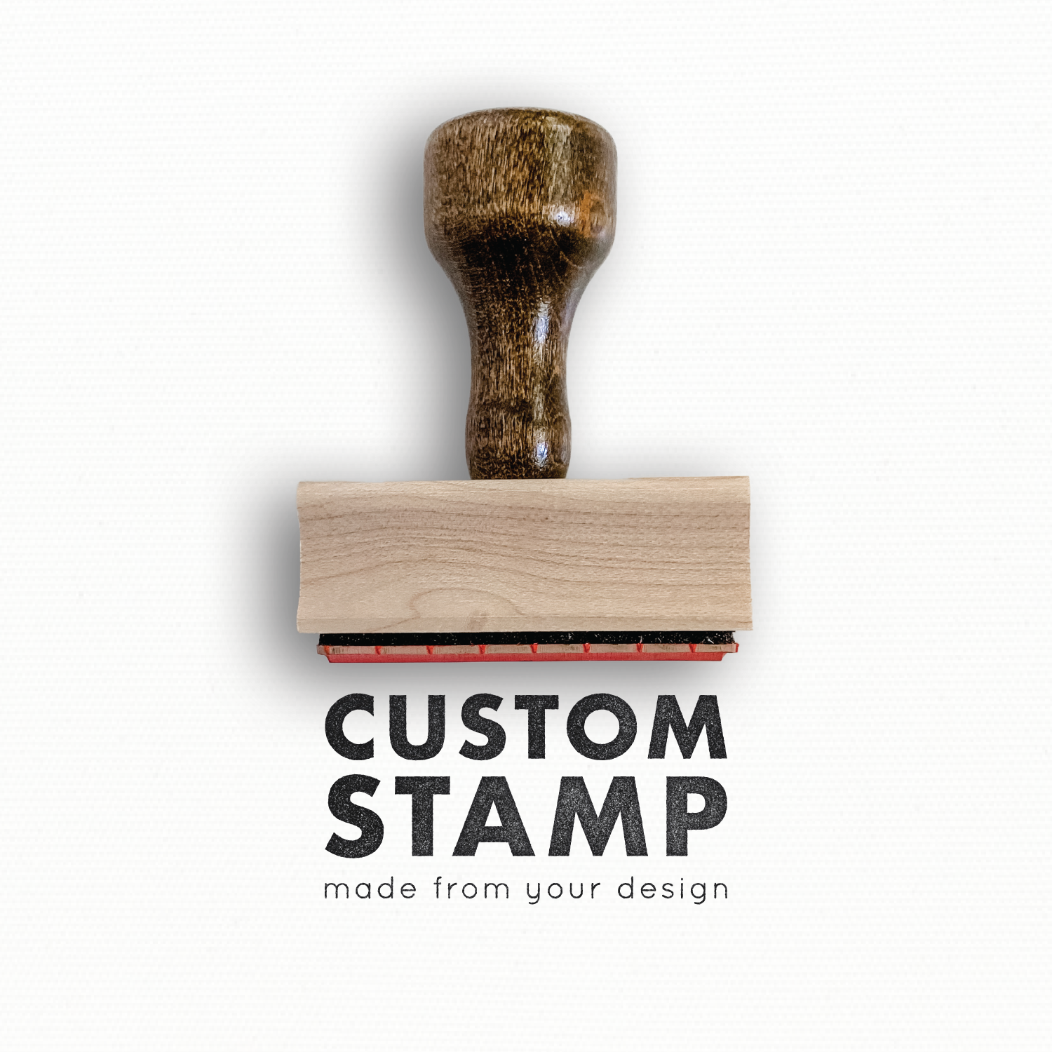 Custom Rubber Stamp: Natural Ash Wood
