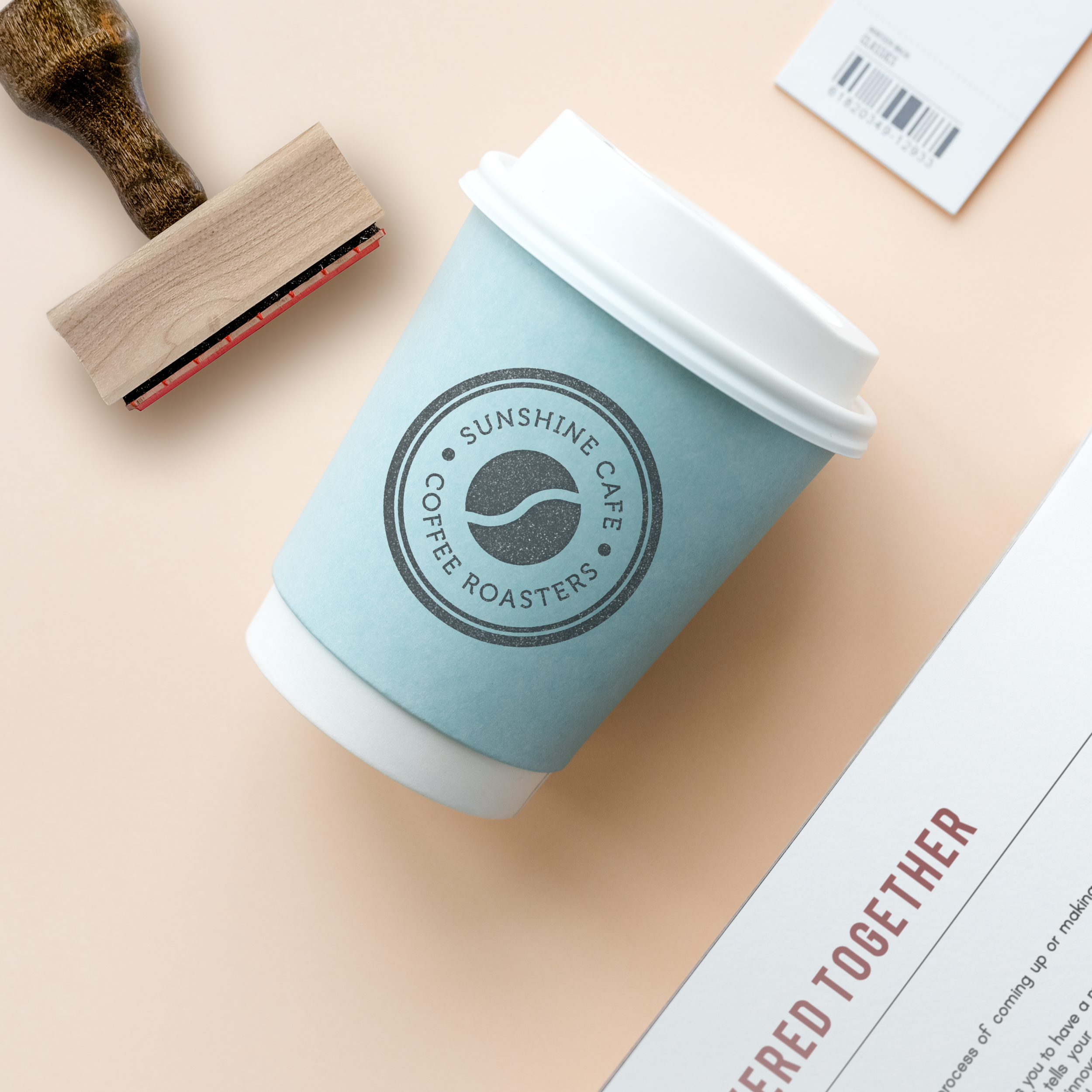 Custom Stamp Coffee Bean Logo Stamp Modern Maker Stamps