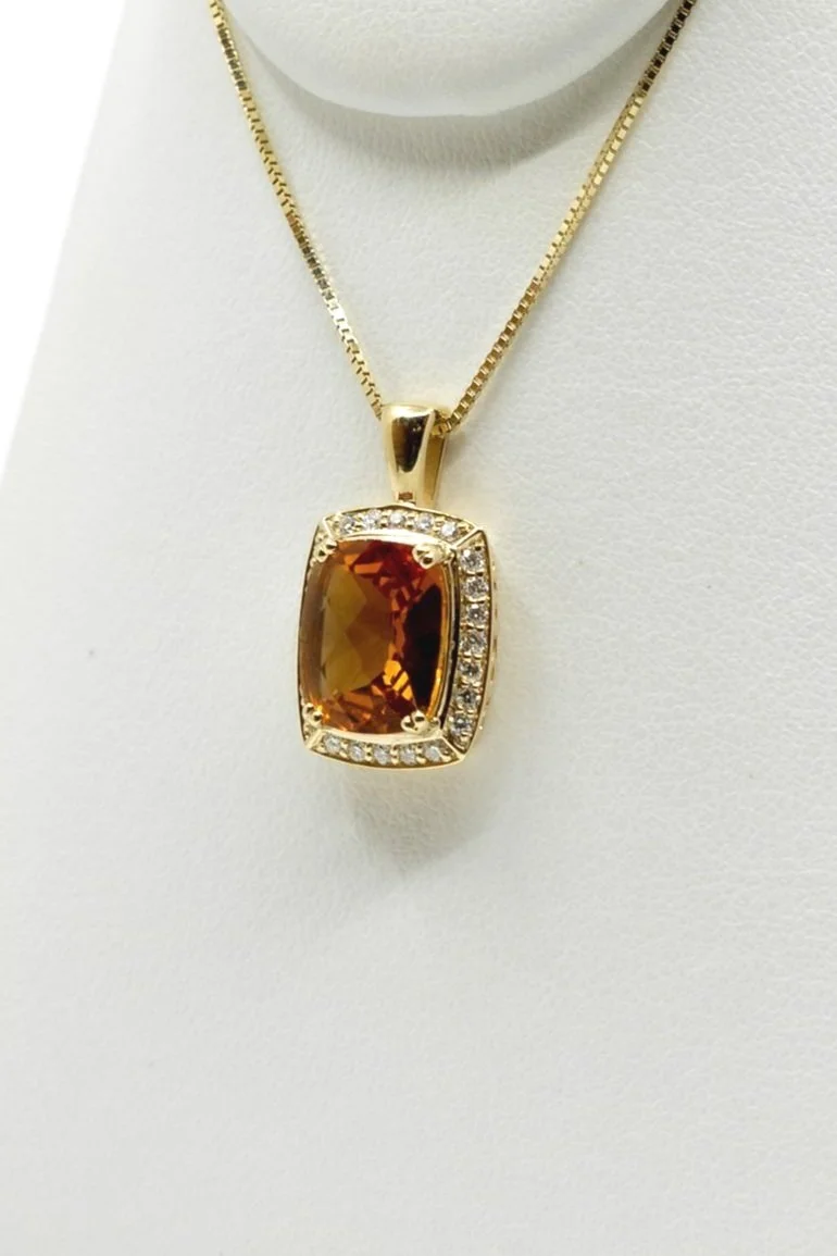 Cushion Cut Citrine Pendant Stones Jewellery Best Jewels in Victoria BC
