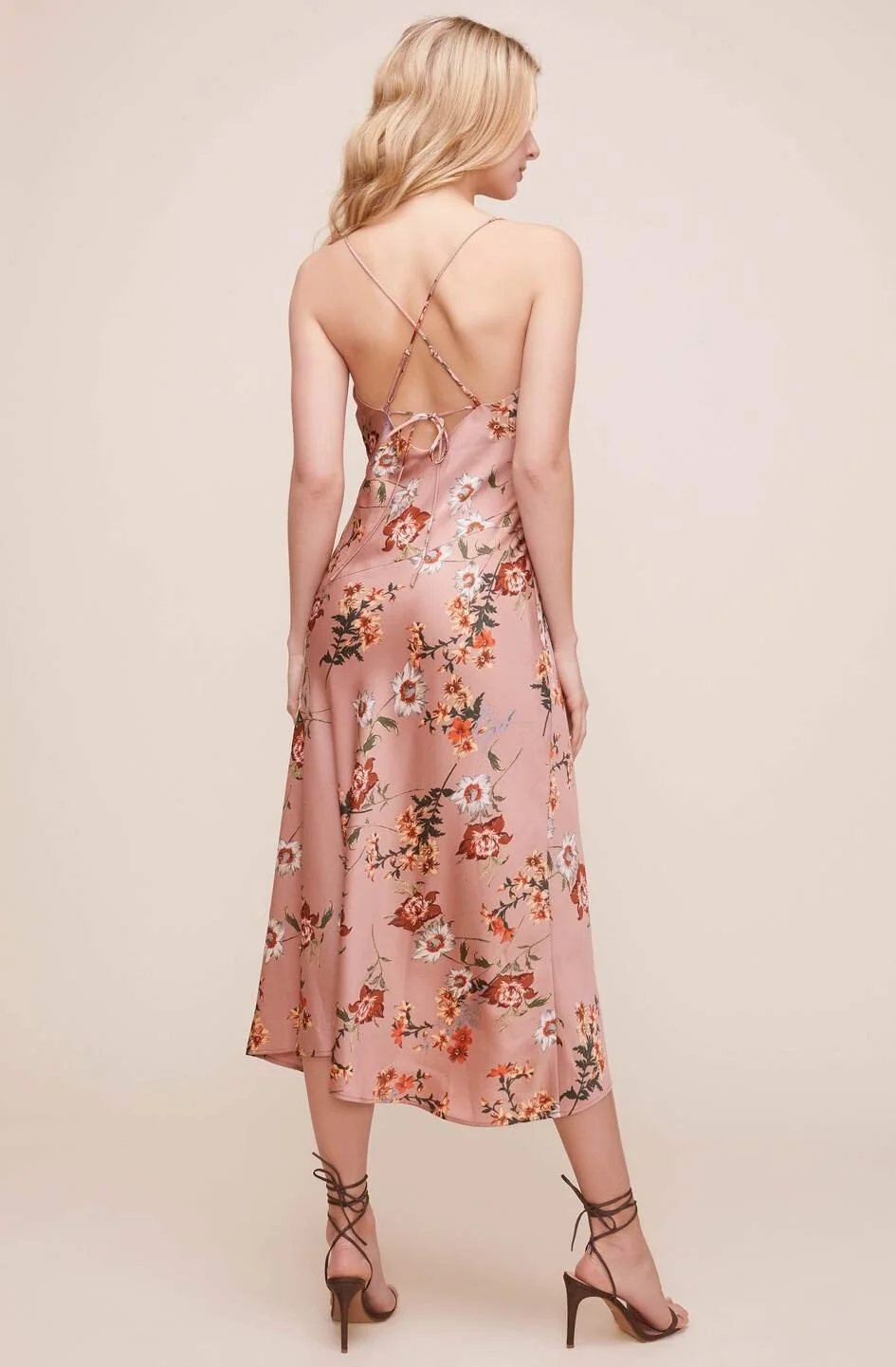 blush floral midi dress