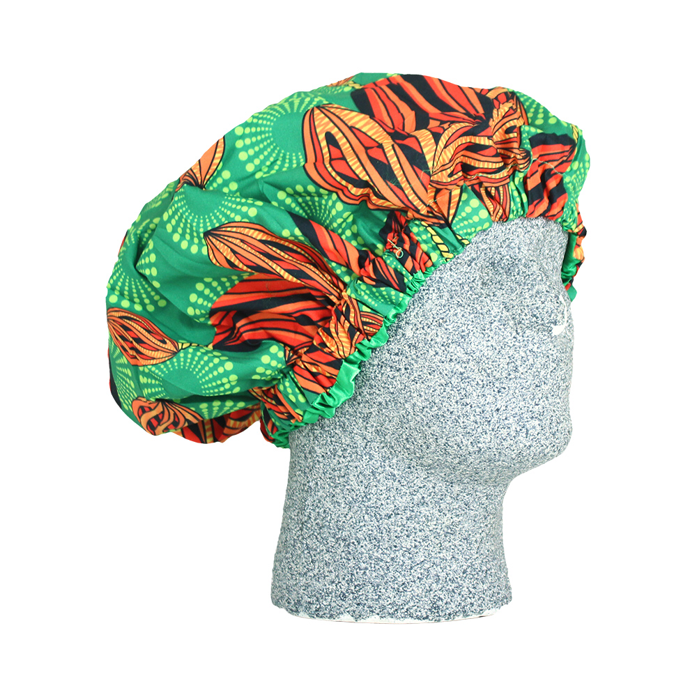 African Print Satin Lined Bonnet Cap 