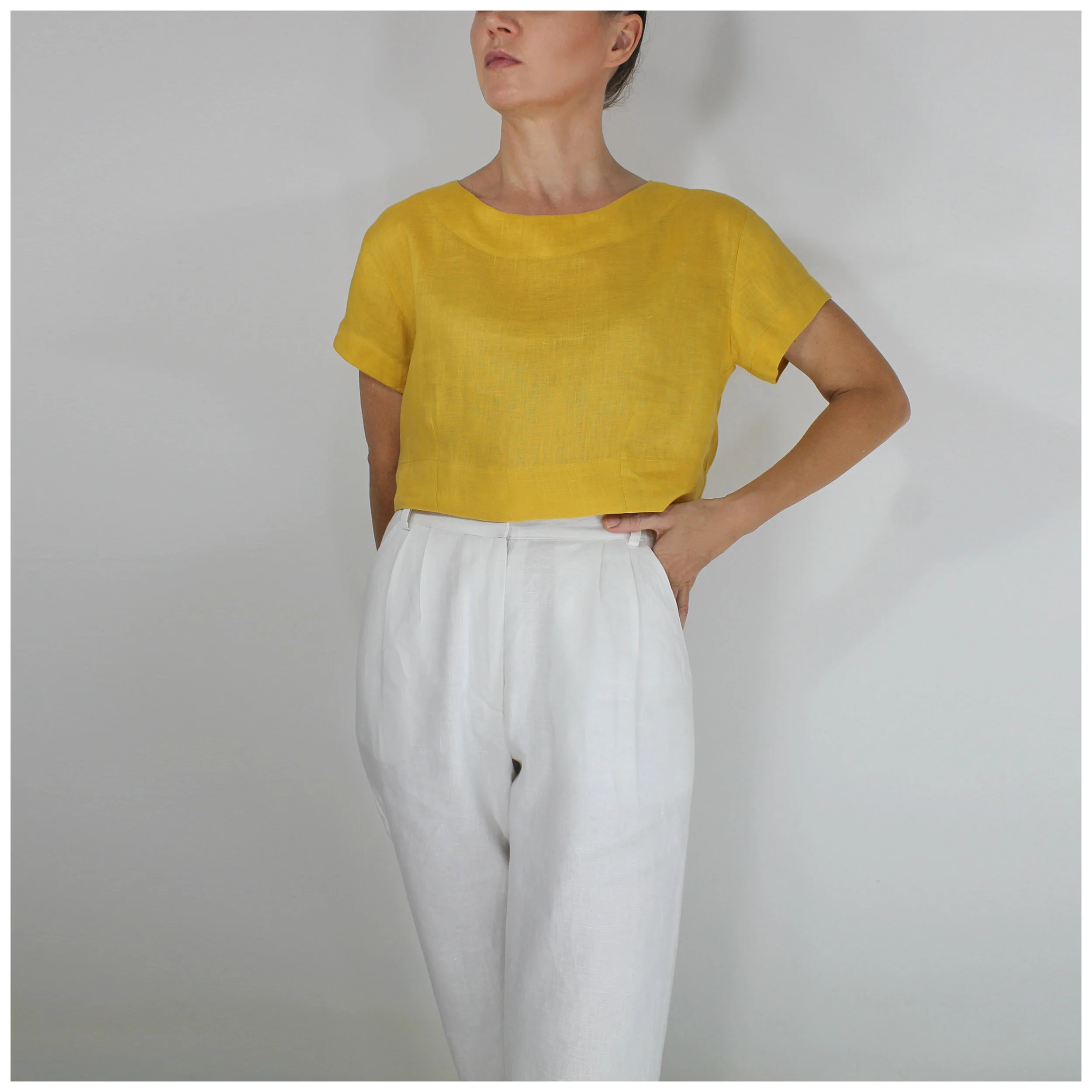 sheer yellow top