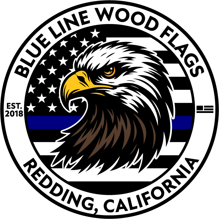 Blue Line Wood Flags - Personalized Wood Flags for First Responders