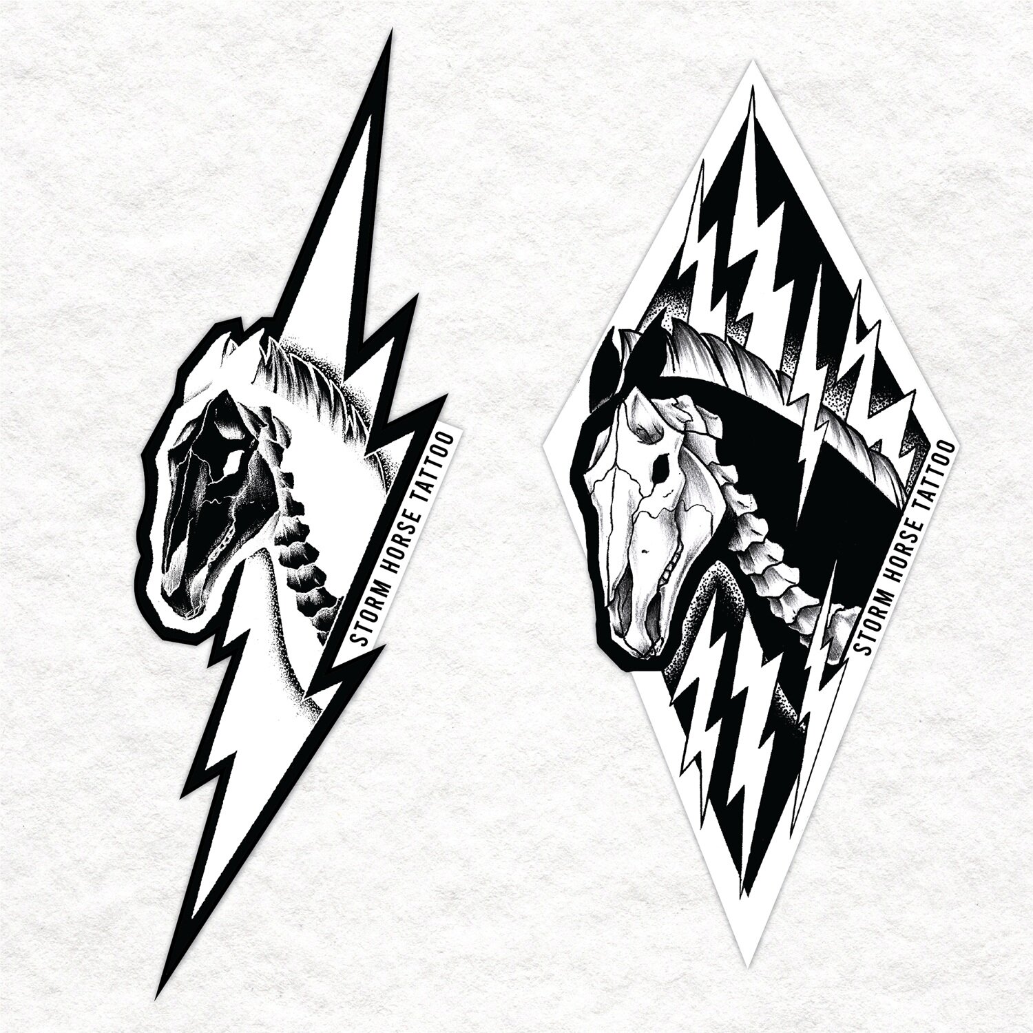 Skeleton Horse: Vinyl Stickers by Jacqueline Pavan — STORM HORSE TATTOO