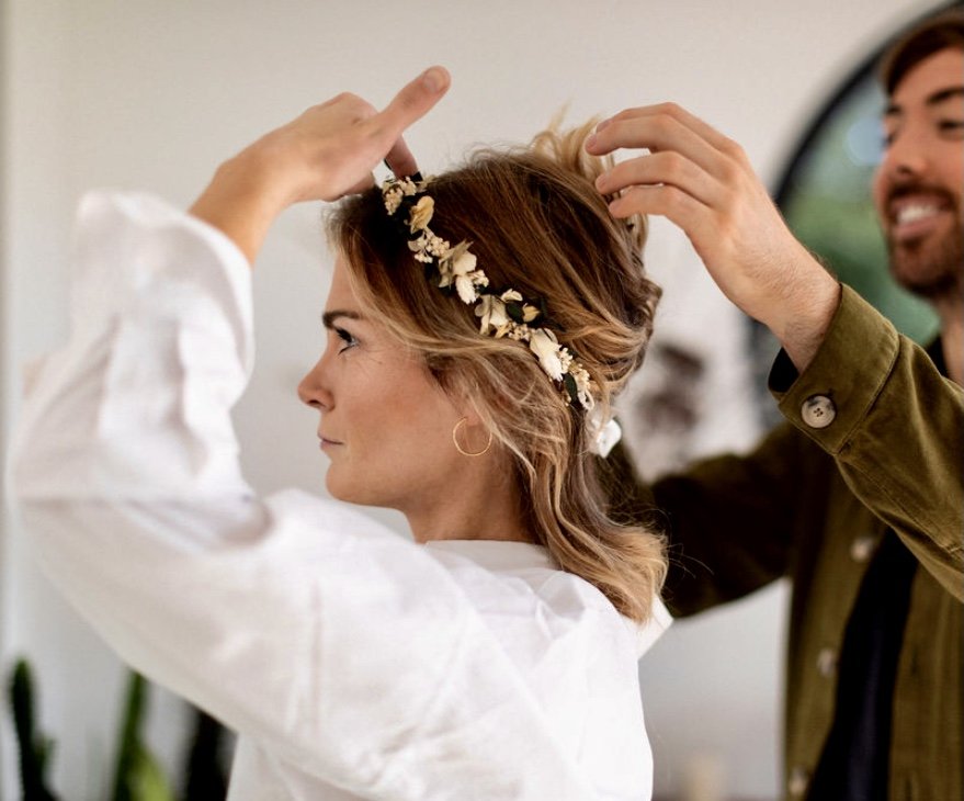 couronne de fleurs pour cheveux,couronne fleur cheveux accessoire cheveux  mariage coiffure communion fille