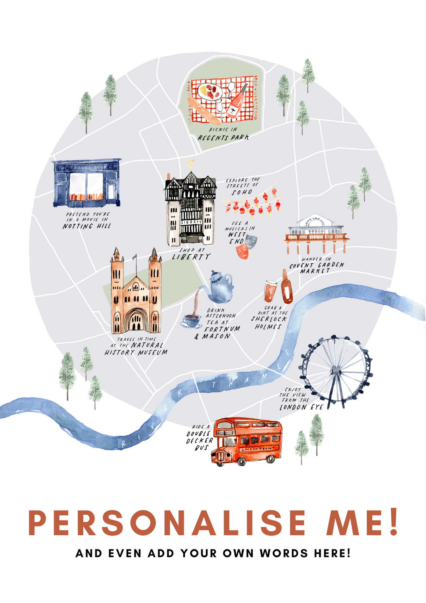 Map Of Around Me London Map - Customise Your Map - — Paper And Cities