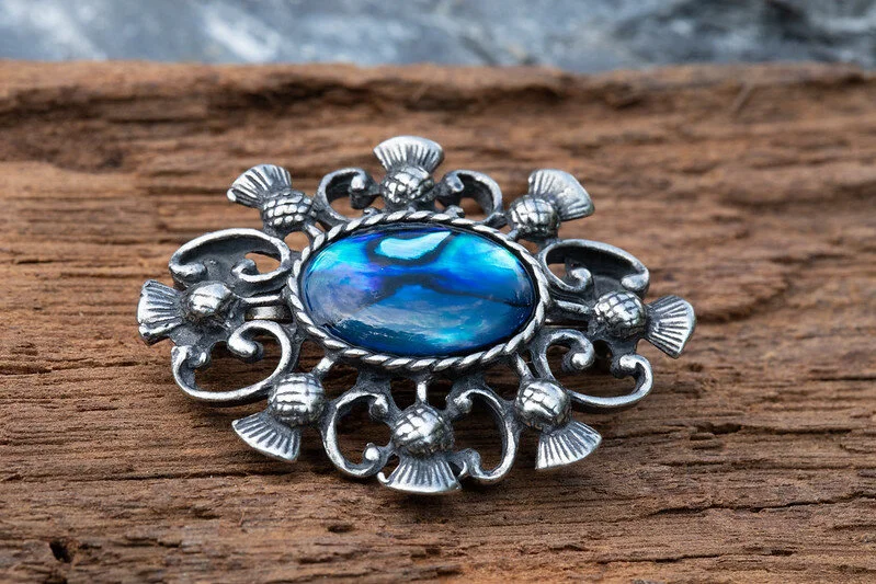Paua shell deals brooch