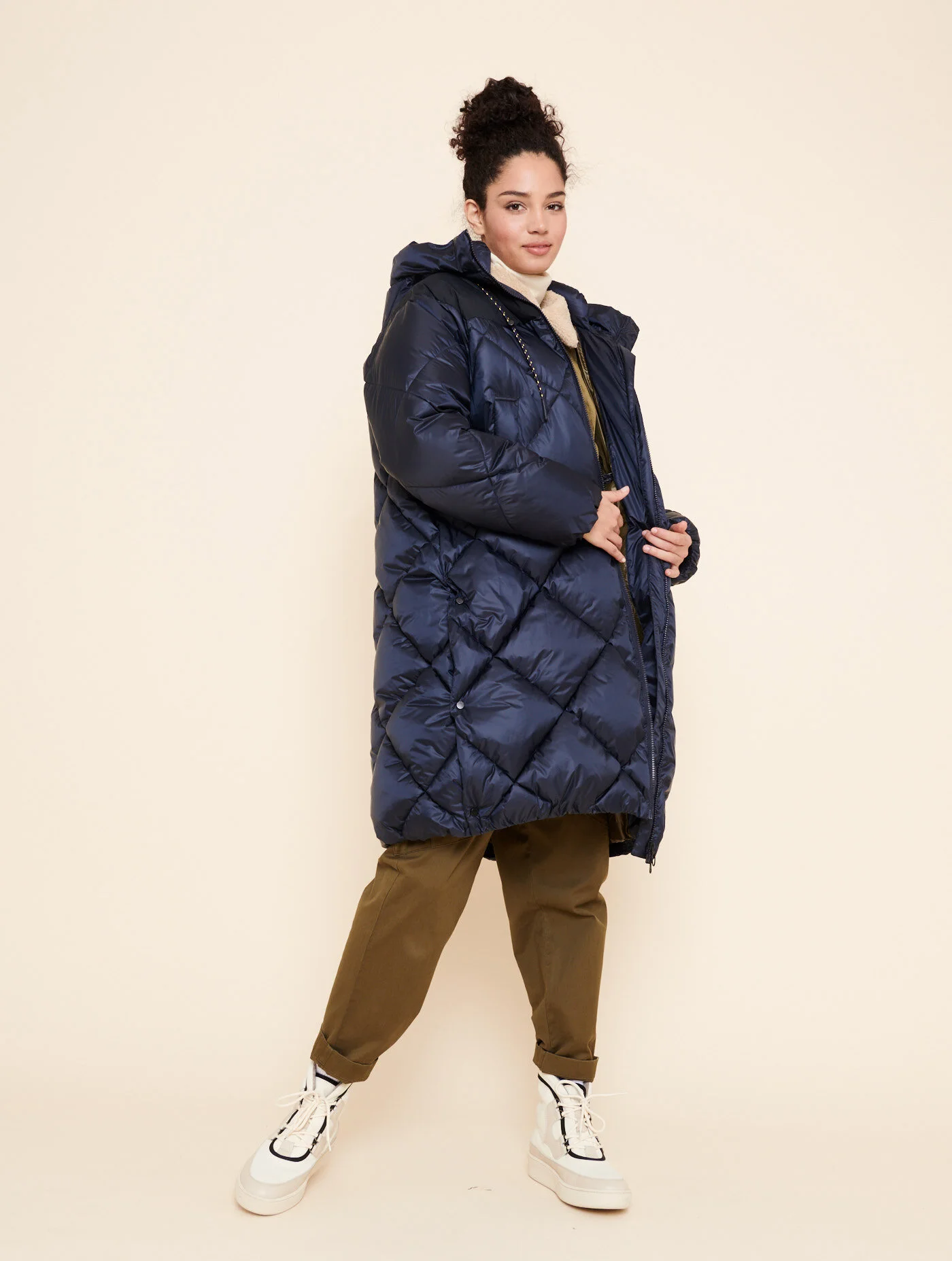 aigle long down coat