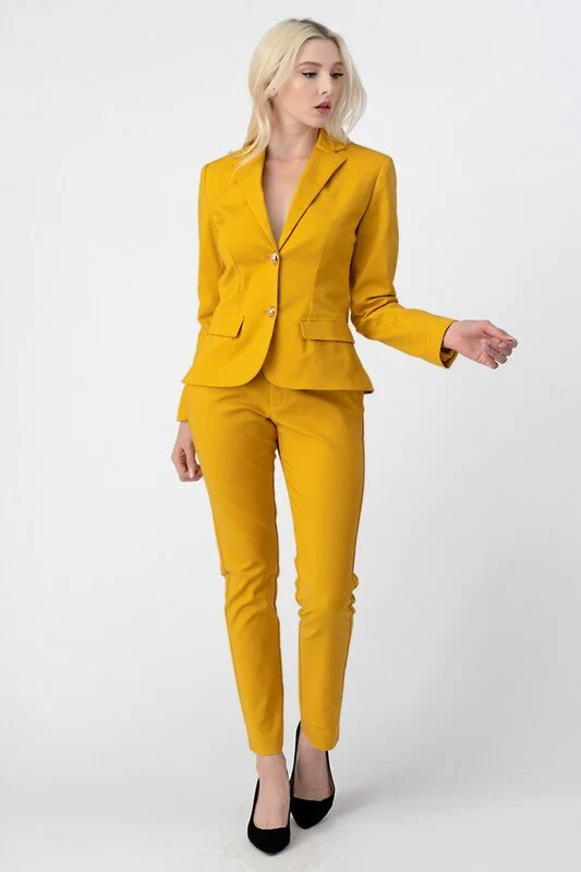 yellow fitted blazer