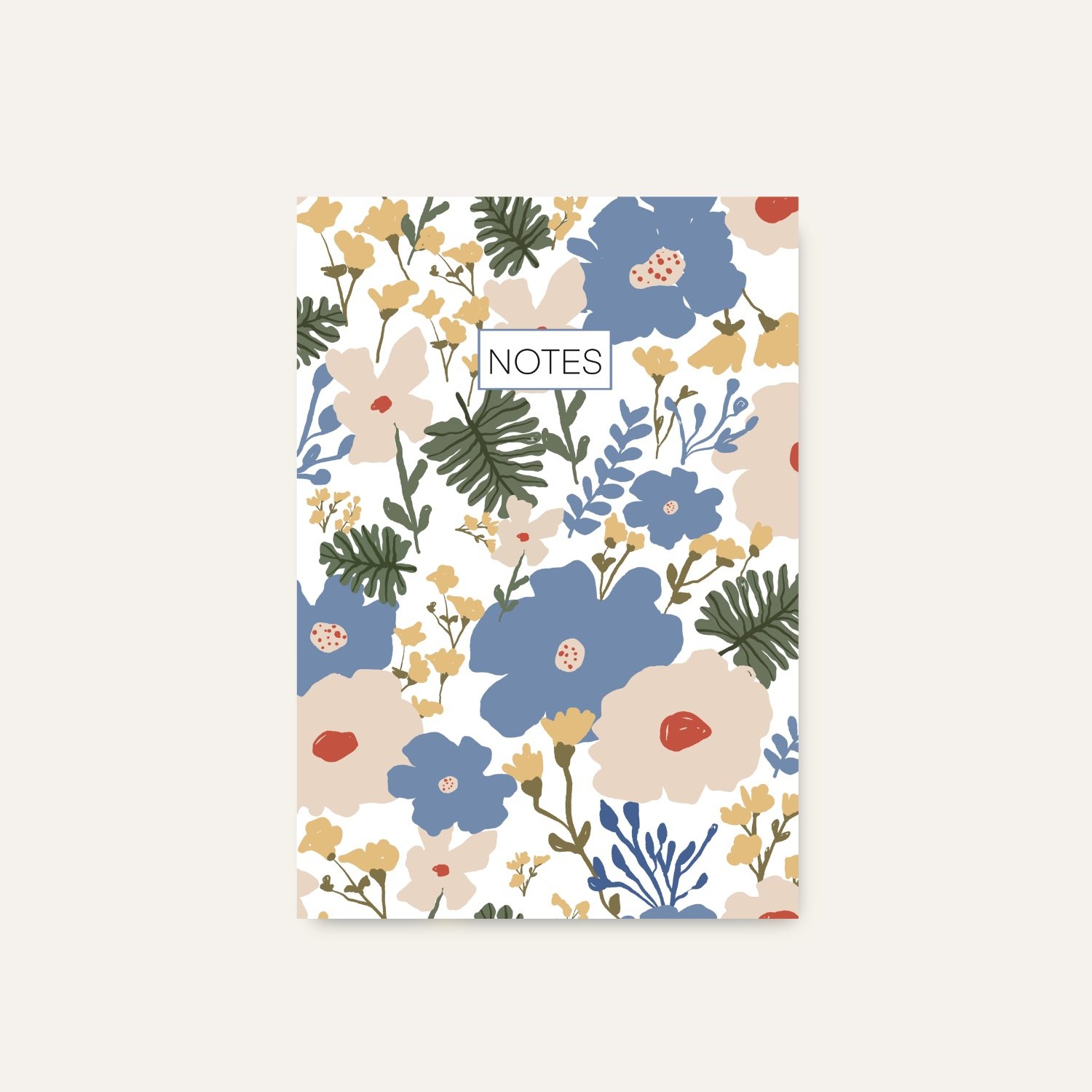 Cahier de notes Fleurs bleues — Vert Couleur Persil