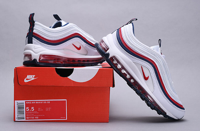 white red blue air max 97