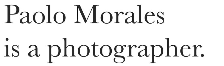 Paolo Morales is a photographer.
