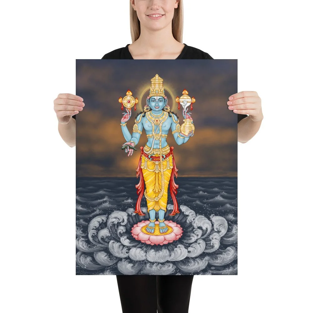 Dhanvantari Digital Painting — Divyakala - Art Inspired by the Divine