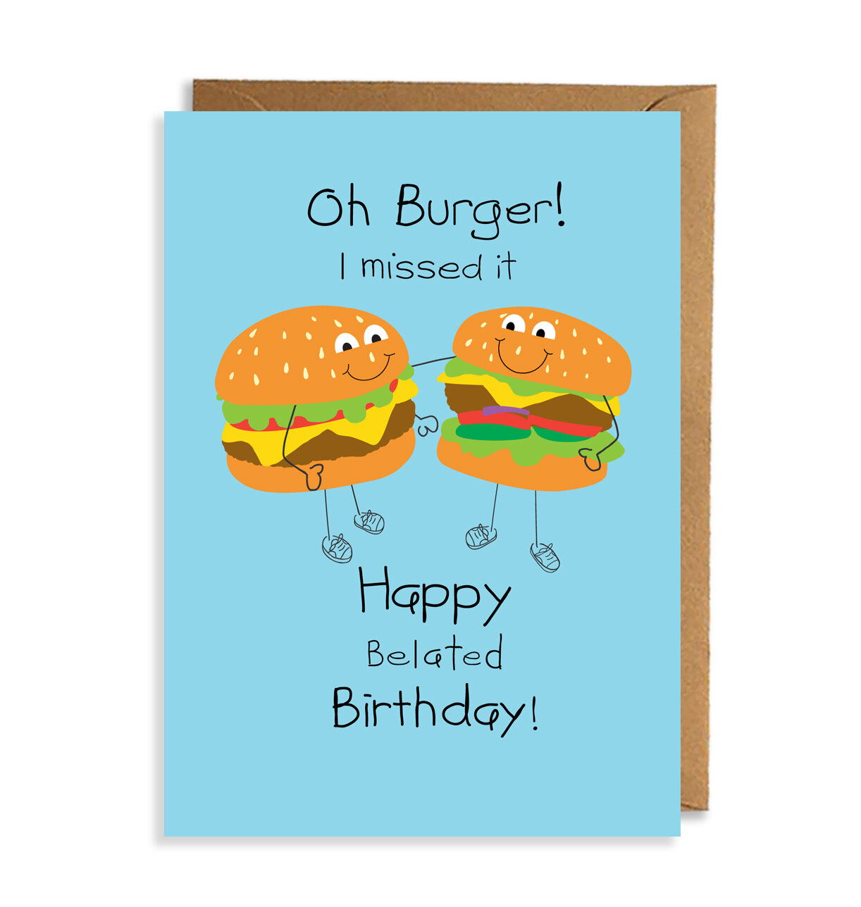 Funny Hamburger Bleated Birthday Card — BEXI CARDS STATIONERY