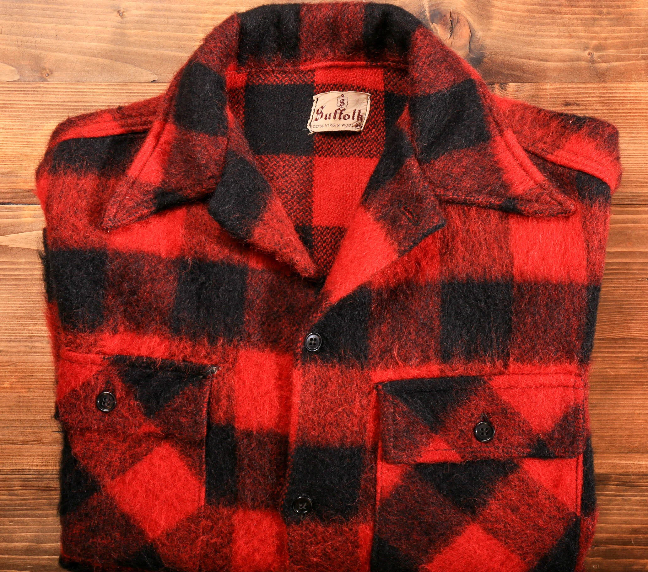 buffalo plaid wool jacket